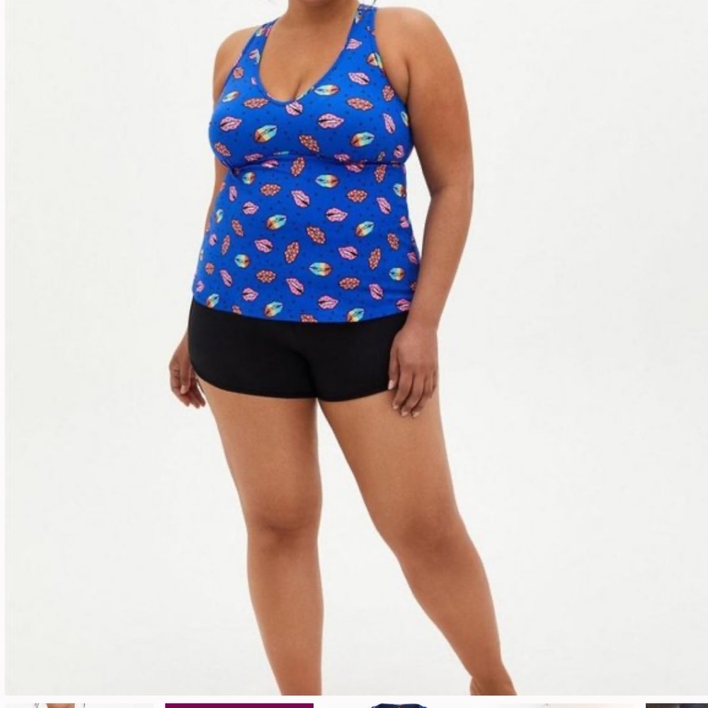 Rainbow Lips Torrid Racerback 2-piece swimsuit size 2